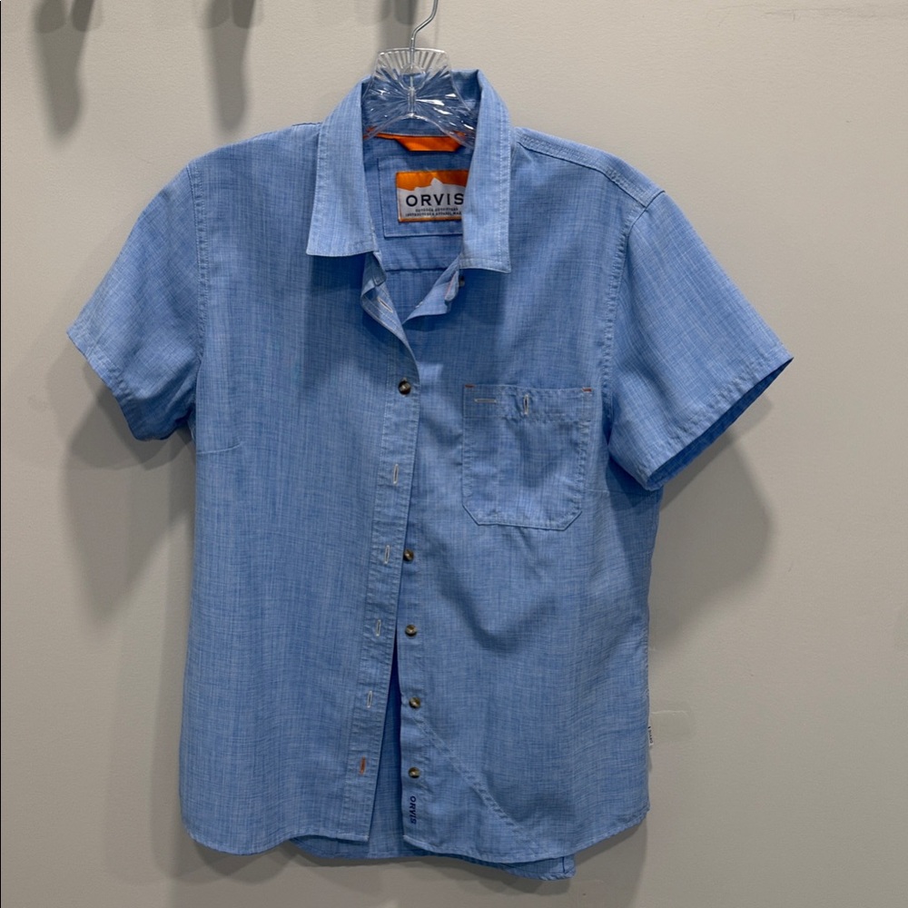 Orvis womens Blue Short Sleeve Shirt